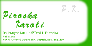 piroska karoli business card